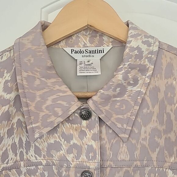Paolo Santini Cropped Jacket Animal Print Size 12 - Picture 2 of 11
